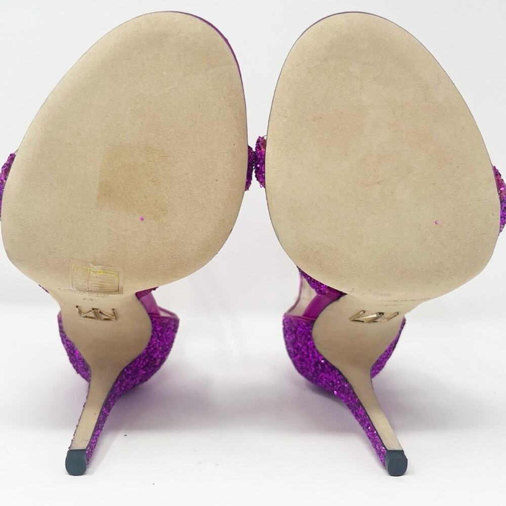 Tamara Mellon Purple Glitter Frontline Shoes - Picture 9 of 9